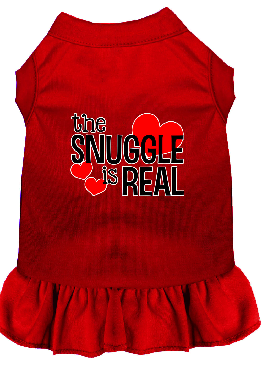 The Snuggle is Real Screen Print Dog Dress Red Lg